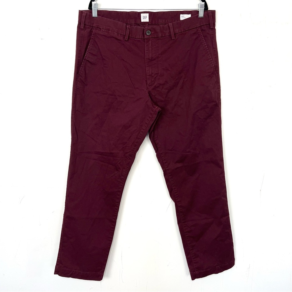 Gap‎ Burgundy Straight Pants Red Men's Size 38x30 - Picture 1 of 4